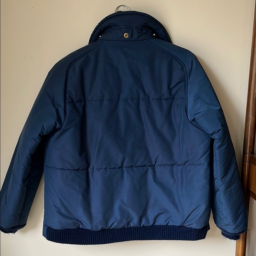 Vintage navy Blue Puffer Coat with Insulated Warmth - Picture 2 of 12